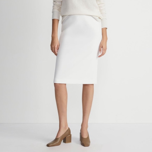 Lafayette 148 New York White Finesse Crepe Pencil Skirt Size 4